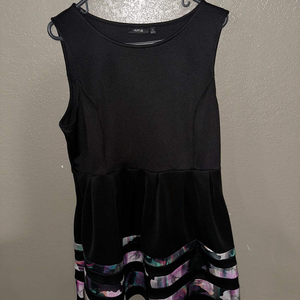 Apt. 9 Black Midi Dress with Floral Accents